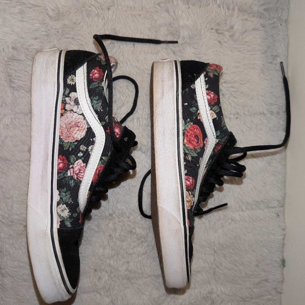 Floral Vans Shoes Size 8 - Picture 2 of 4